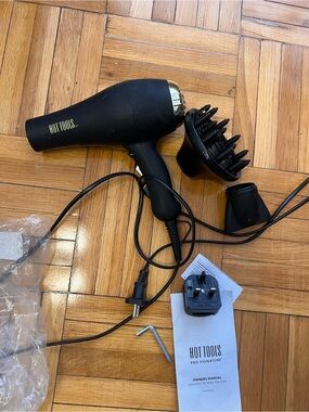 EU/UK Hot Tools Black Professional Hair Dryer with Diffuser